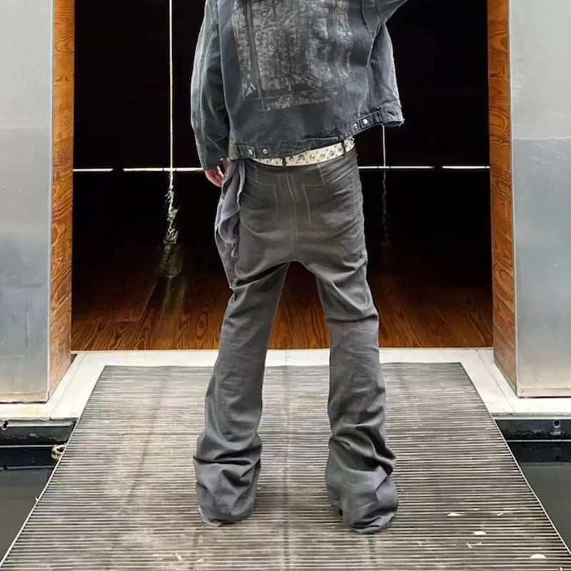 Washed Gray Stacked Jeans