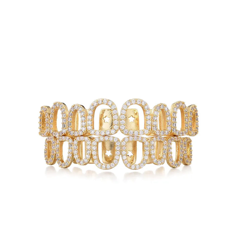 Iced-out hollow Grillz 8x8