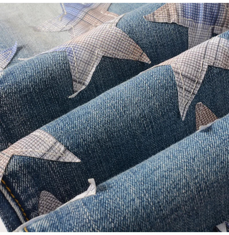 Pattern Stars Skinny Jeans