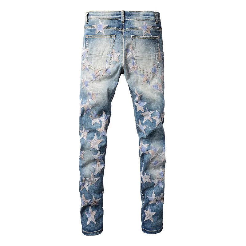 Pattern Stars Skinny Jeans