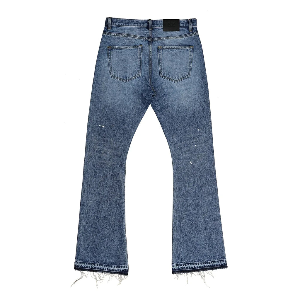 Splattered Paint Blue Flared Jeans