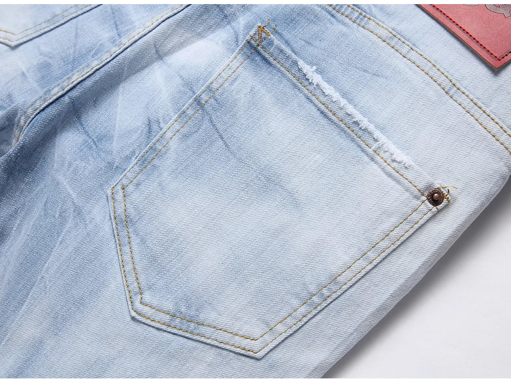 Diamond Ripped & Repaired Slim Fit Jeans