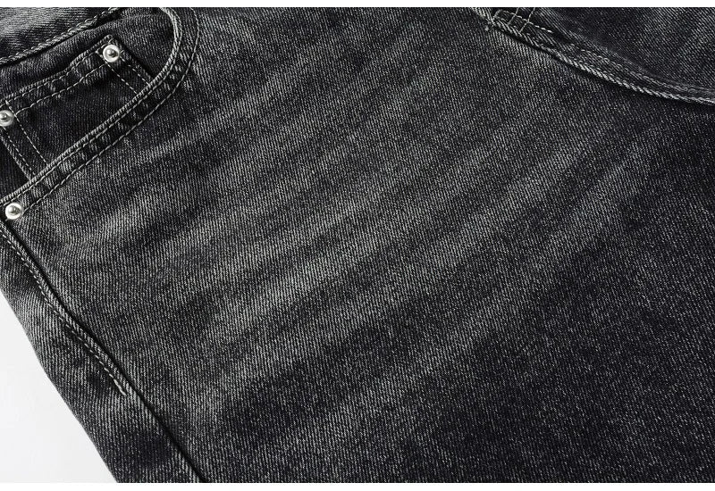 Gray Sliced Sides Flared Jeans