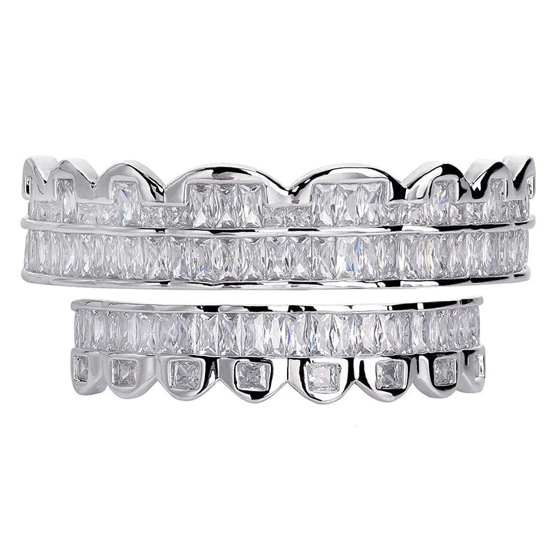 Iced-out baguette Grillz 8x8