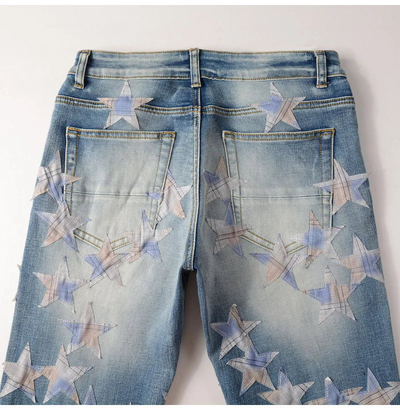 Pattern Stars Skinny Jeans