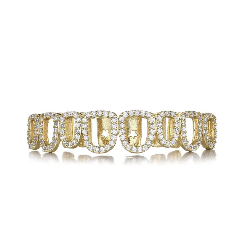 Iced-out hollow Grillz 8x8