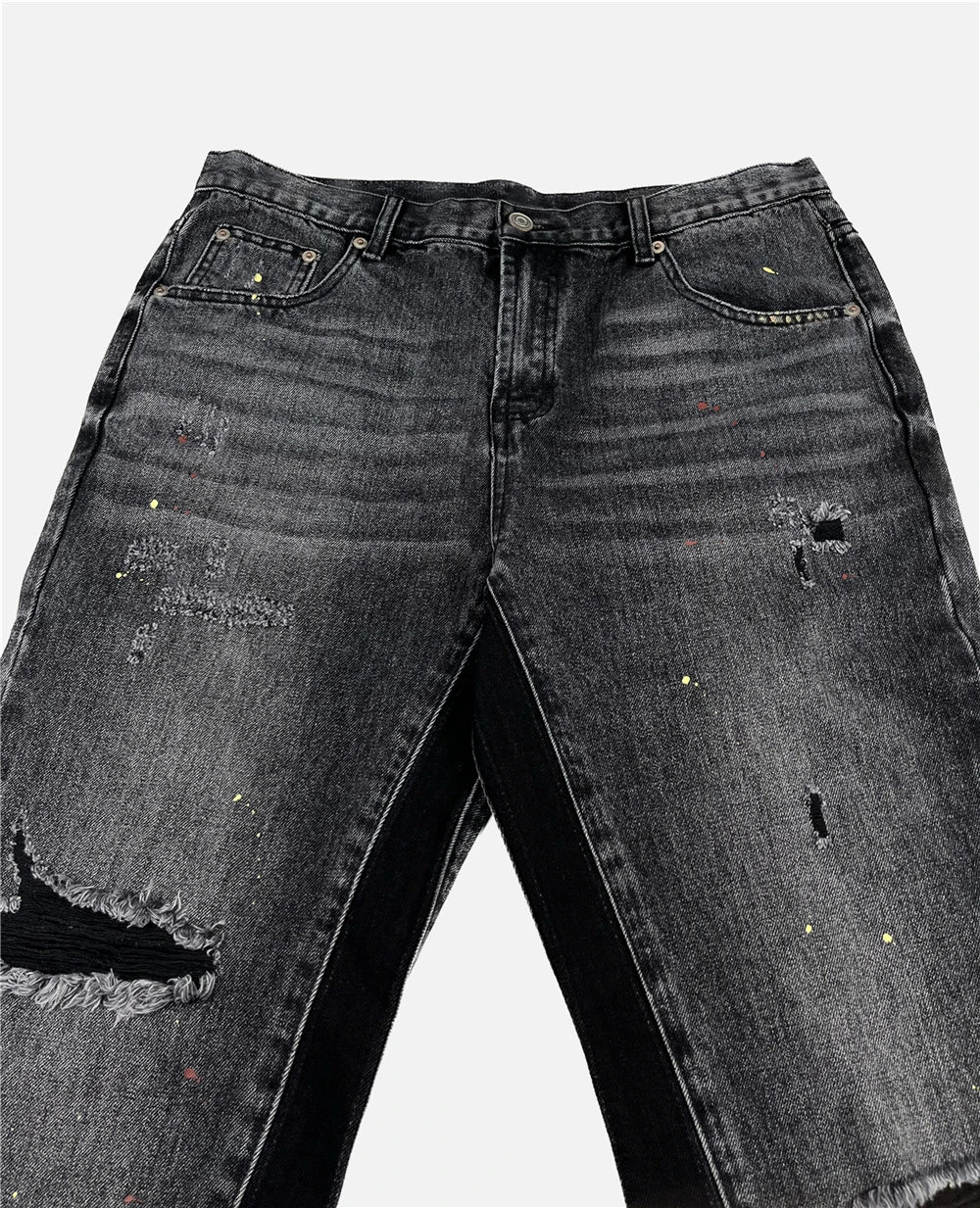 Black Cut Flared Jeans