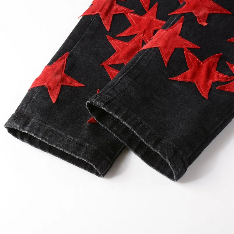 Red Stars Skinny Jeans