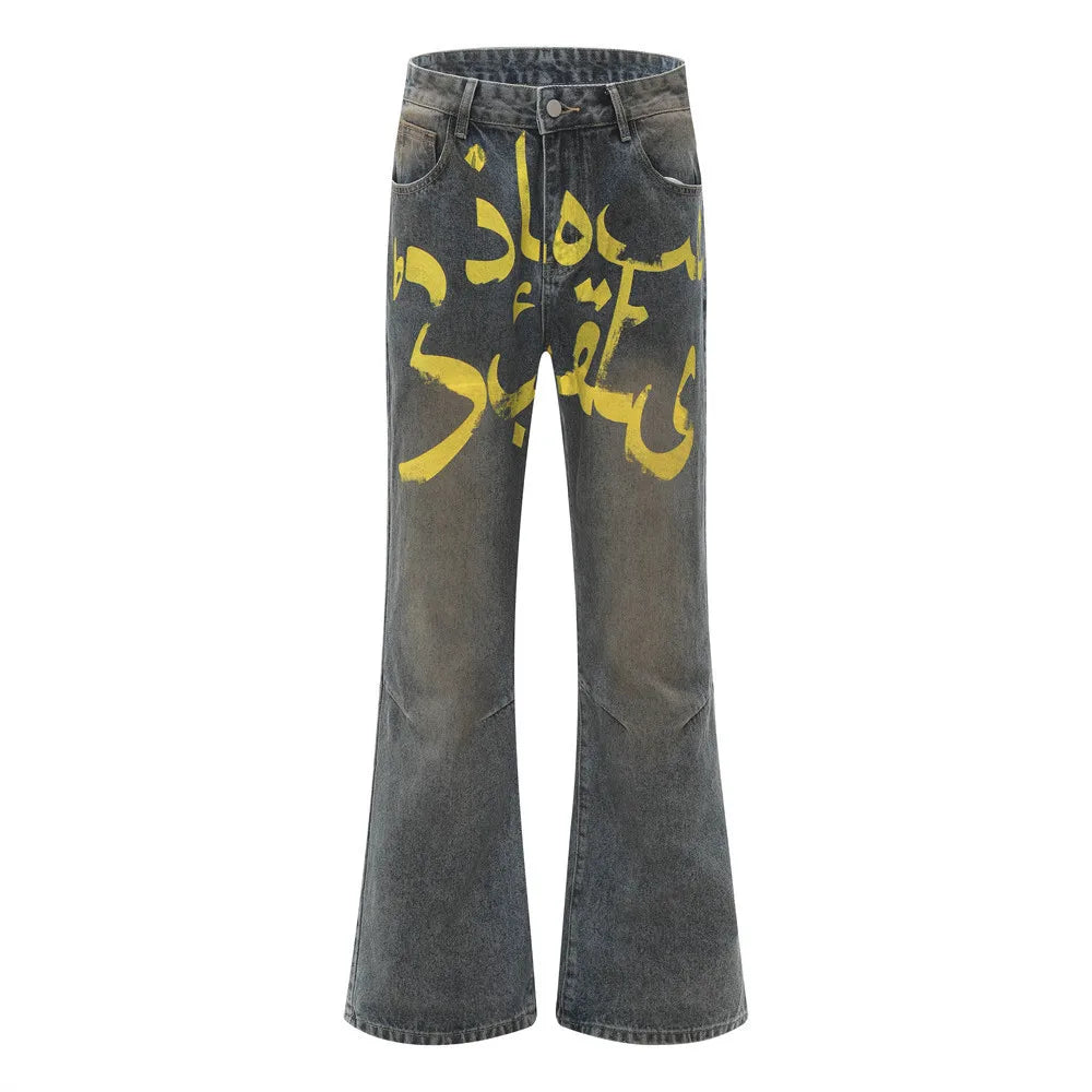 Graffiti Flared Jeans