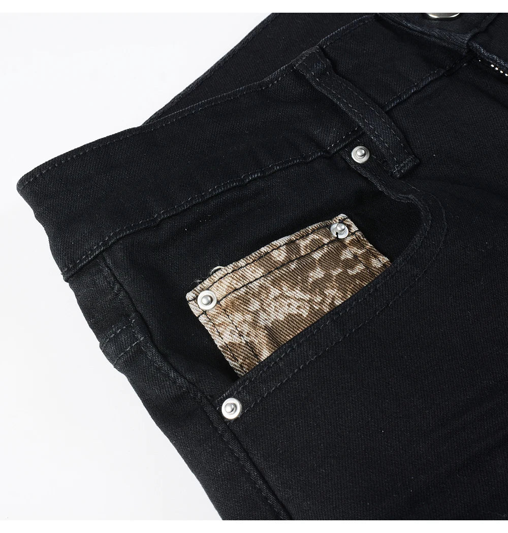 Python Patchwork Skinny Jeans