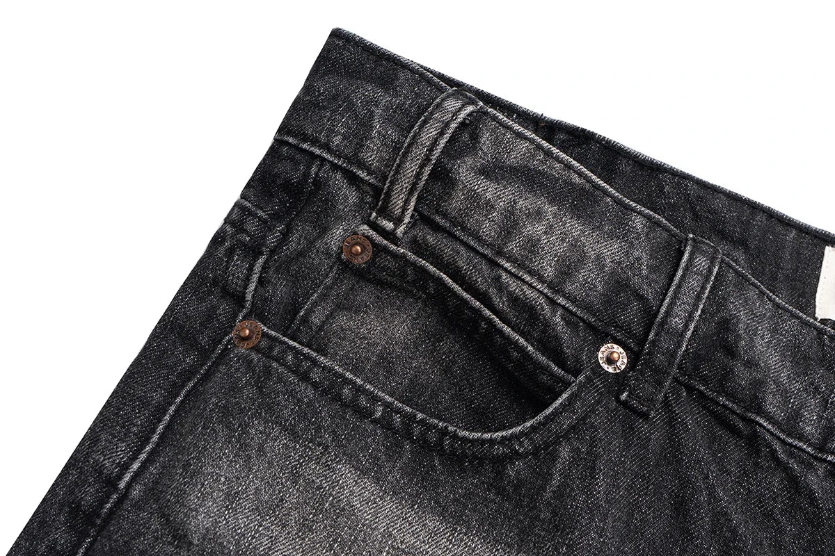 Gray Ripped Flared Jeans