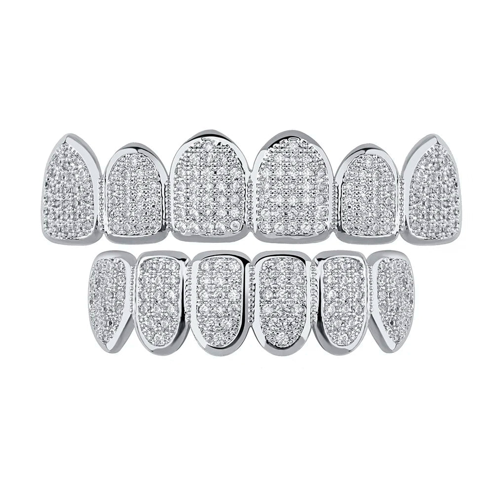 Iced-edge Grillz argento 6x6