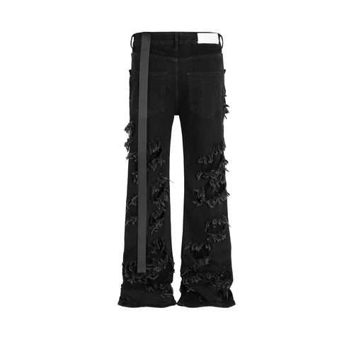 Black Ripped Flared Jeans