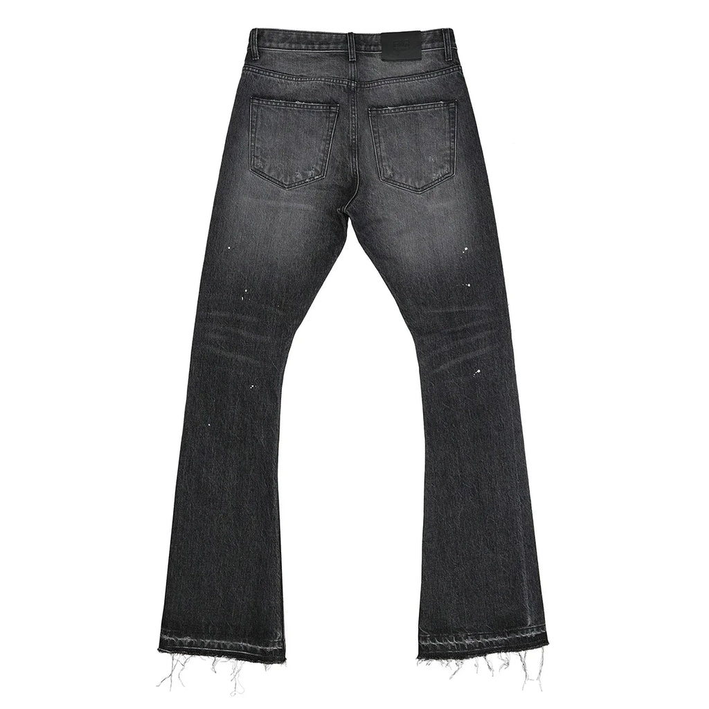 Splattered Paint Black Flared Jeans