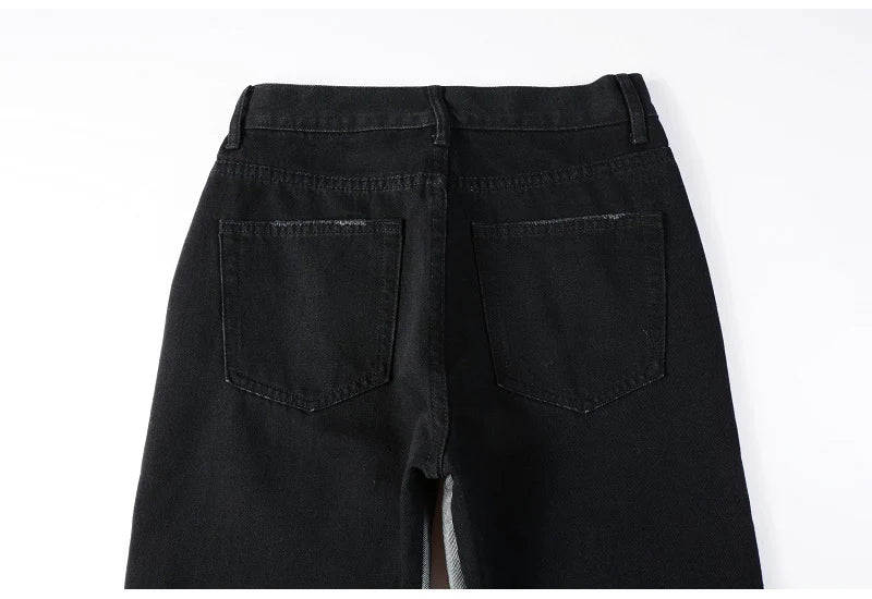 Gray Cut Flared Jeans