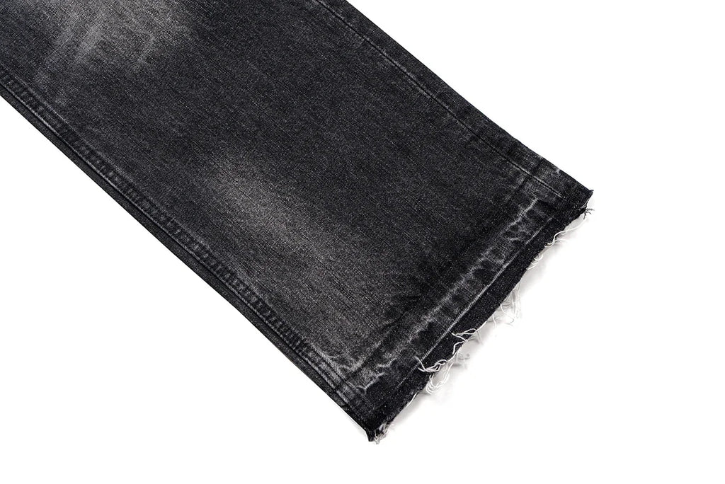 Gray Ripped Flared Jeans