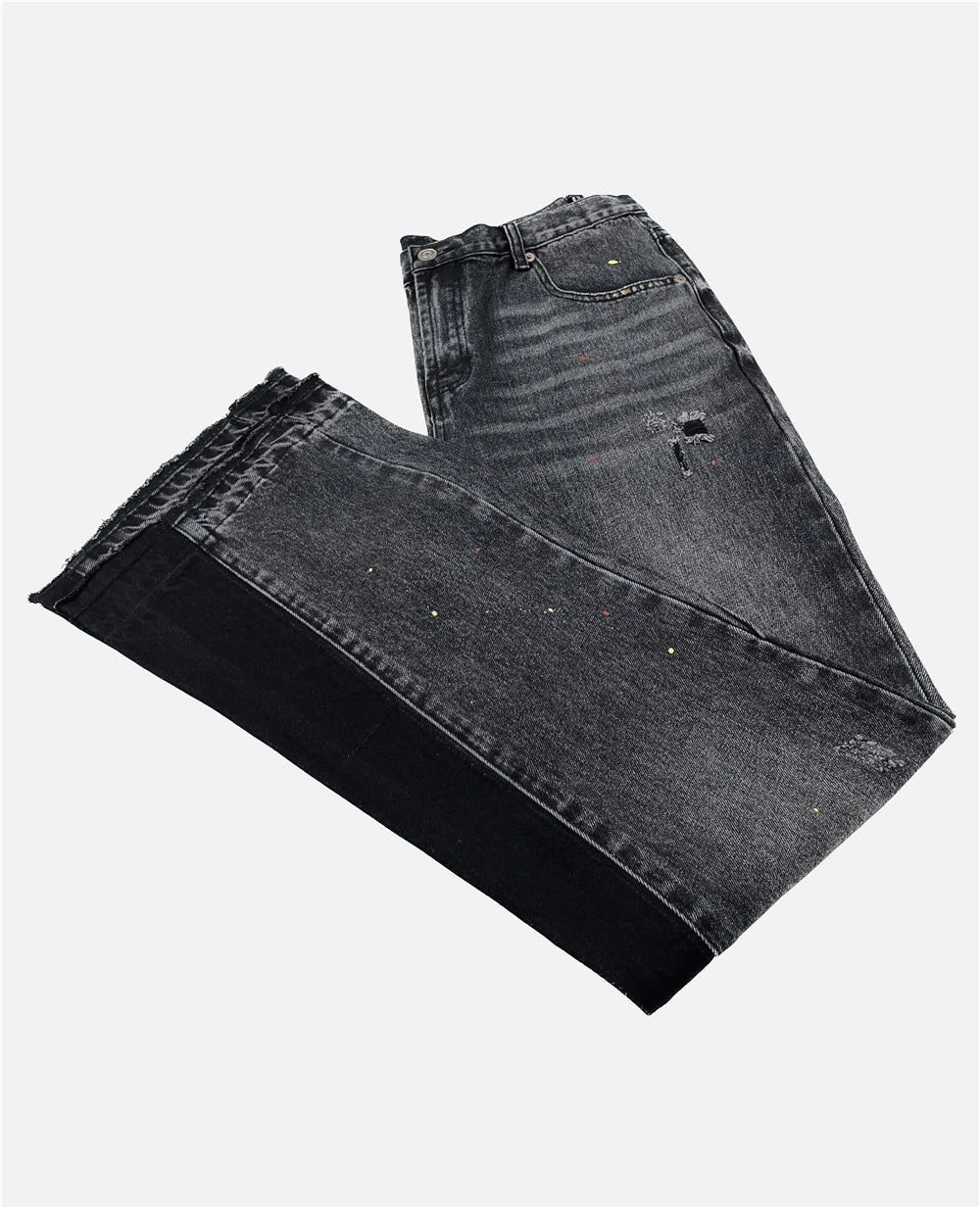 Black Cut Flared Jeans