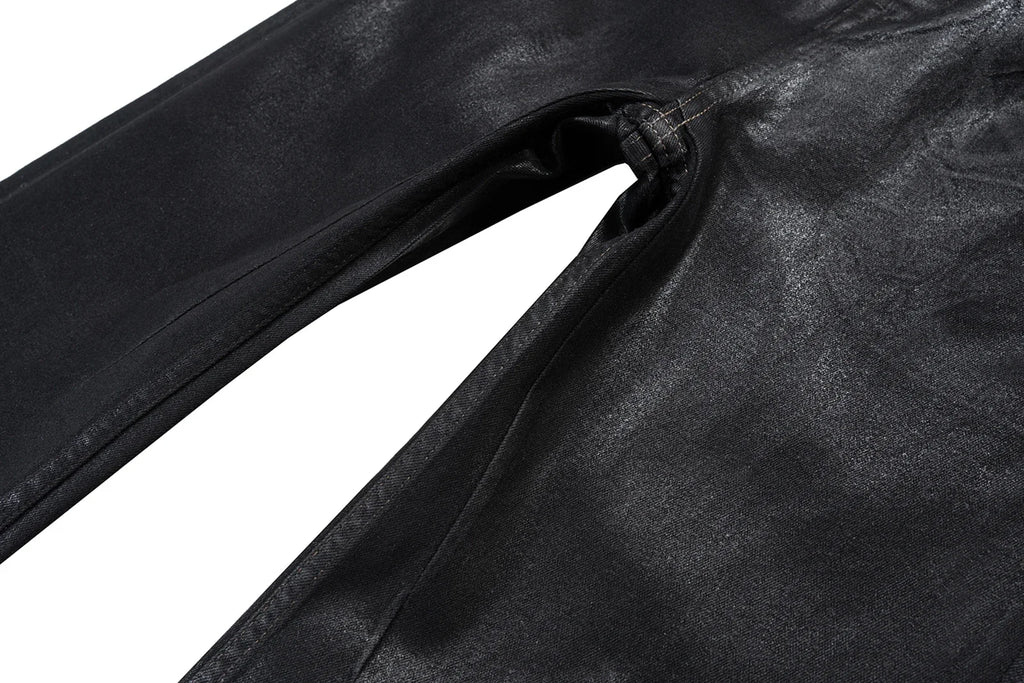 Black Cerated Stacked Jeans