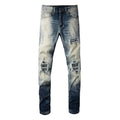 Diamond Patchwork Washed Skinny Jeans