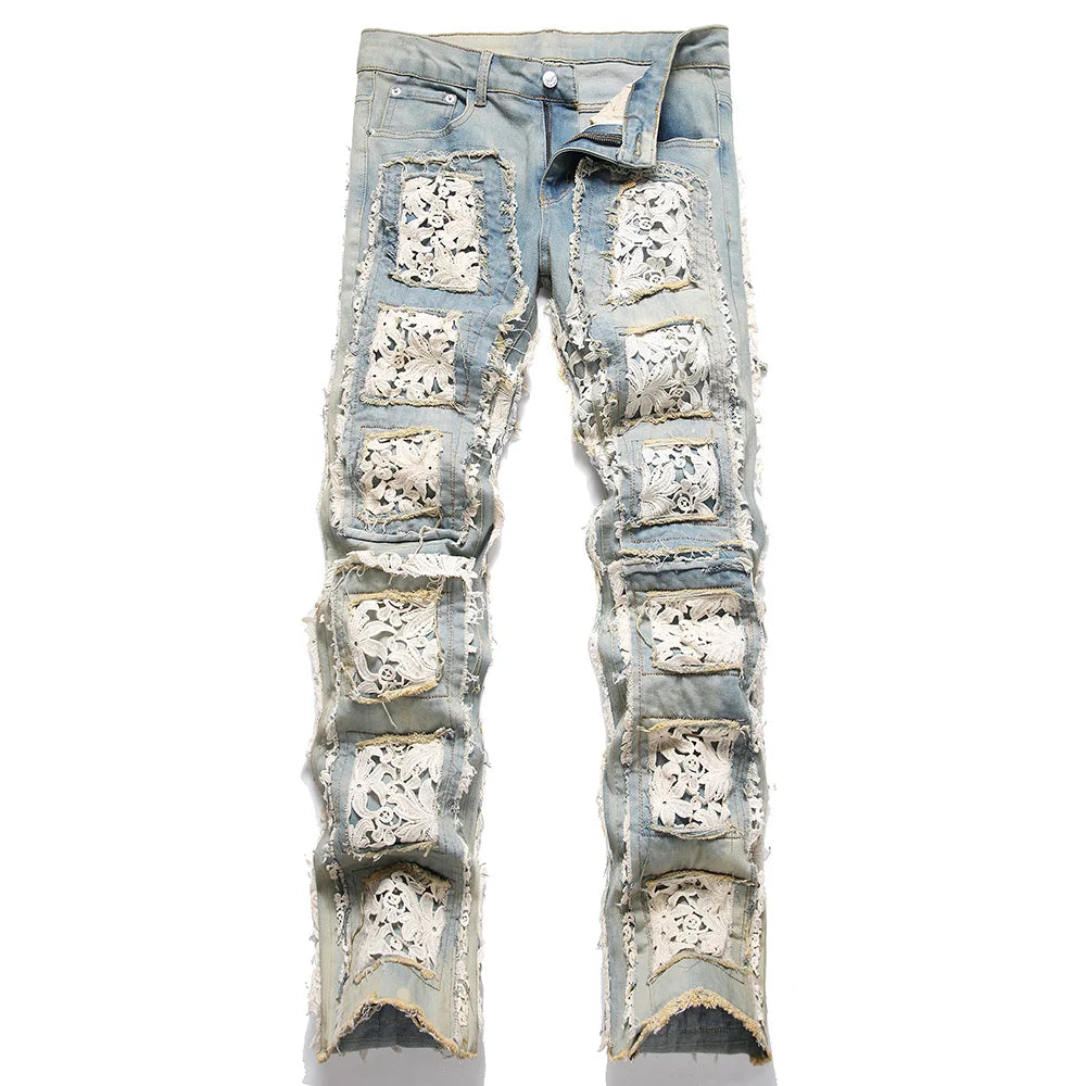 Embroidered Slim Fit Jeans