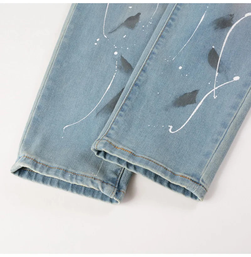 Black Diamond Painted Skinny Jeans