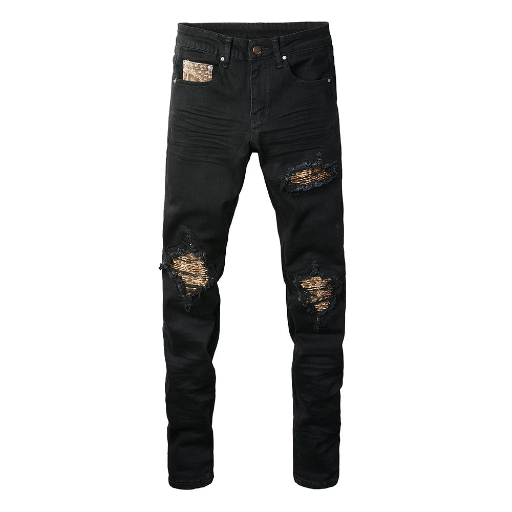 Python Patchwork Skinny Jeans