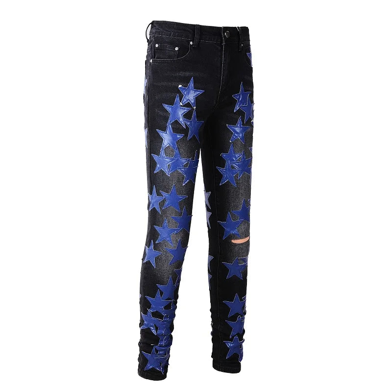 Blue Stars Skinny Jeans