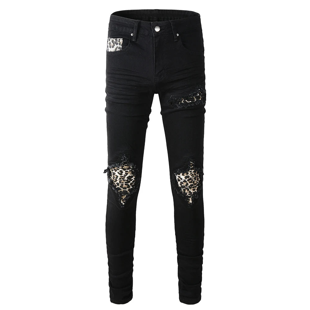 Jaguar Patchwork Skinny Jeans