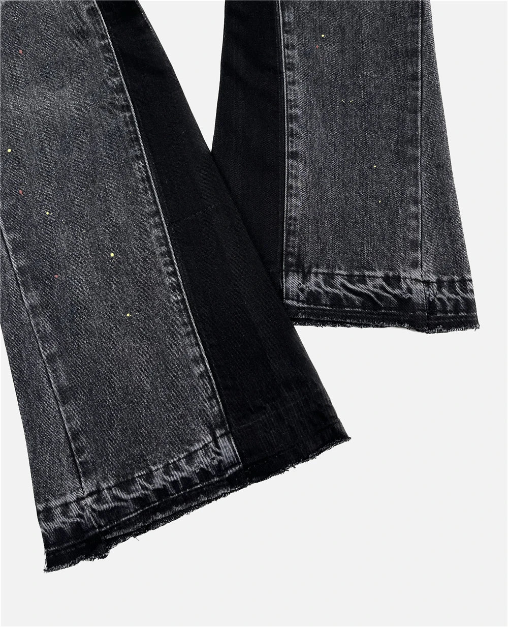 Black Cut Flared Jeans
