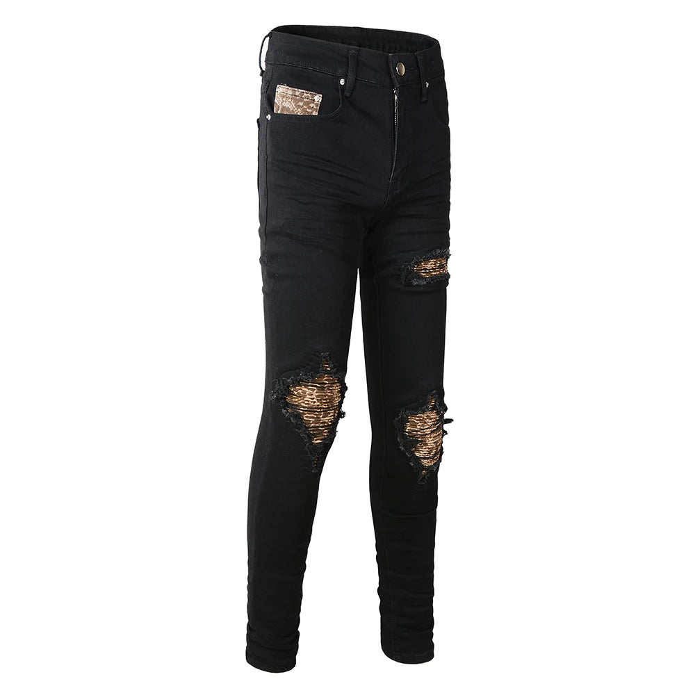 Python Patchwork Skinny Jeans