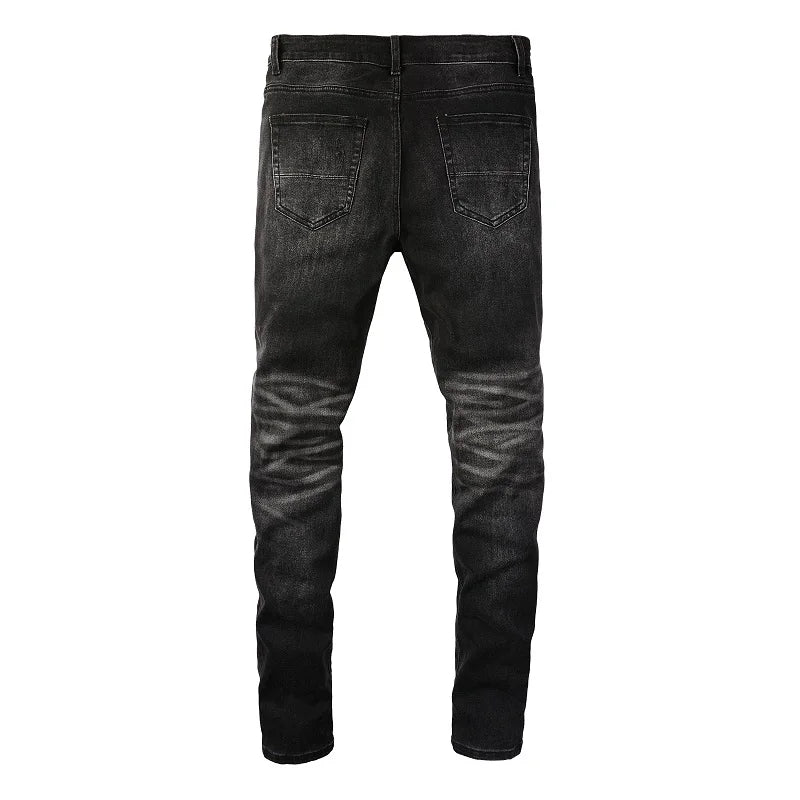 Black Bandana Patchwork Skinny Jeans