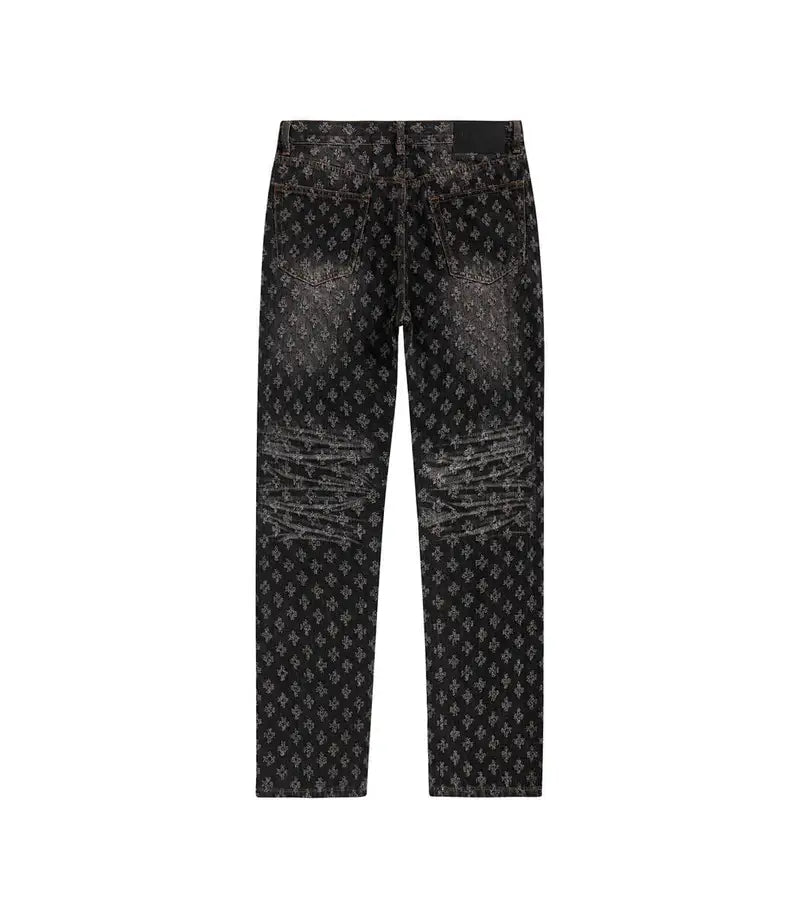 Black Jacquard Slim Fit Jeans