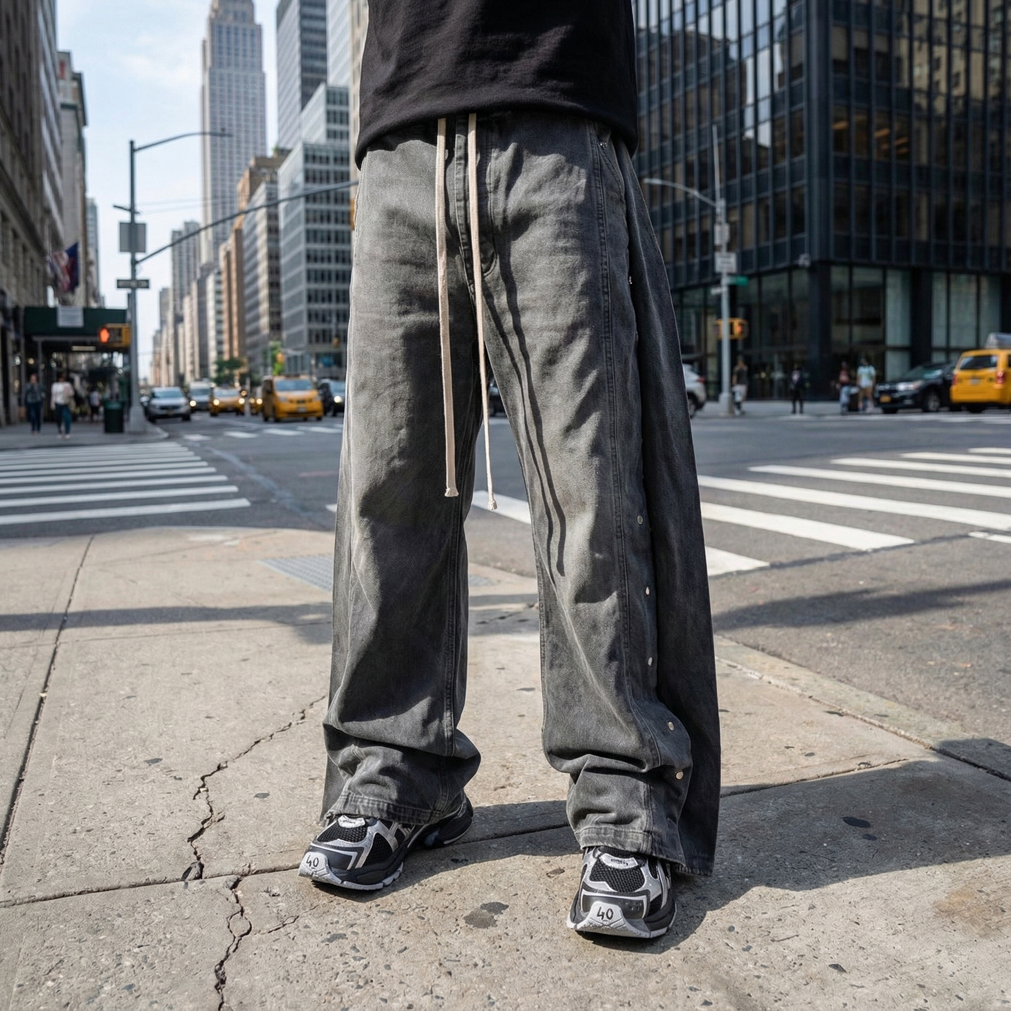 Super Stacked Grey Jeans
