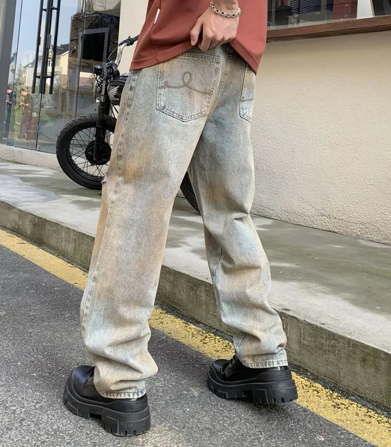 Dirty Washed Relaxed Jeans