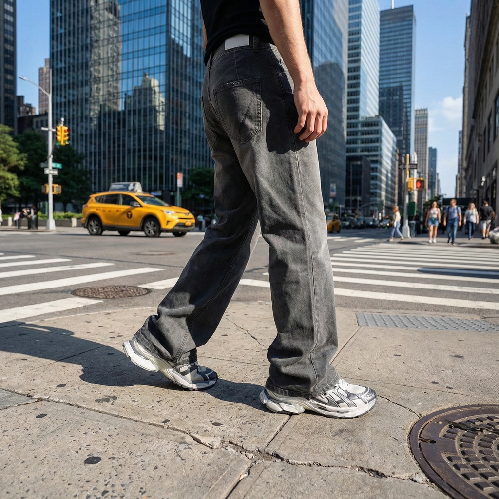 Washed Gray Stacked Jeans