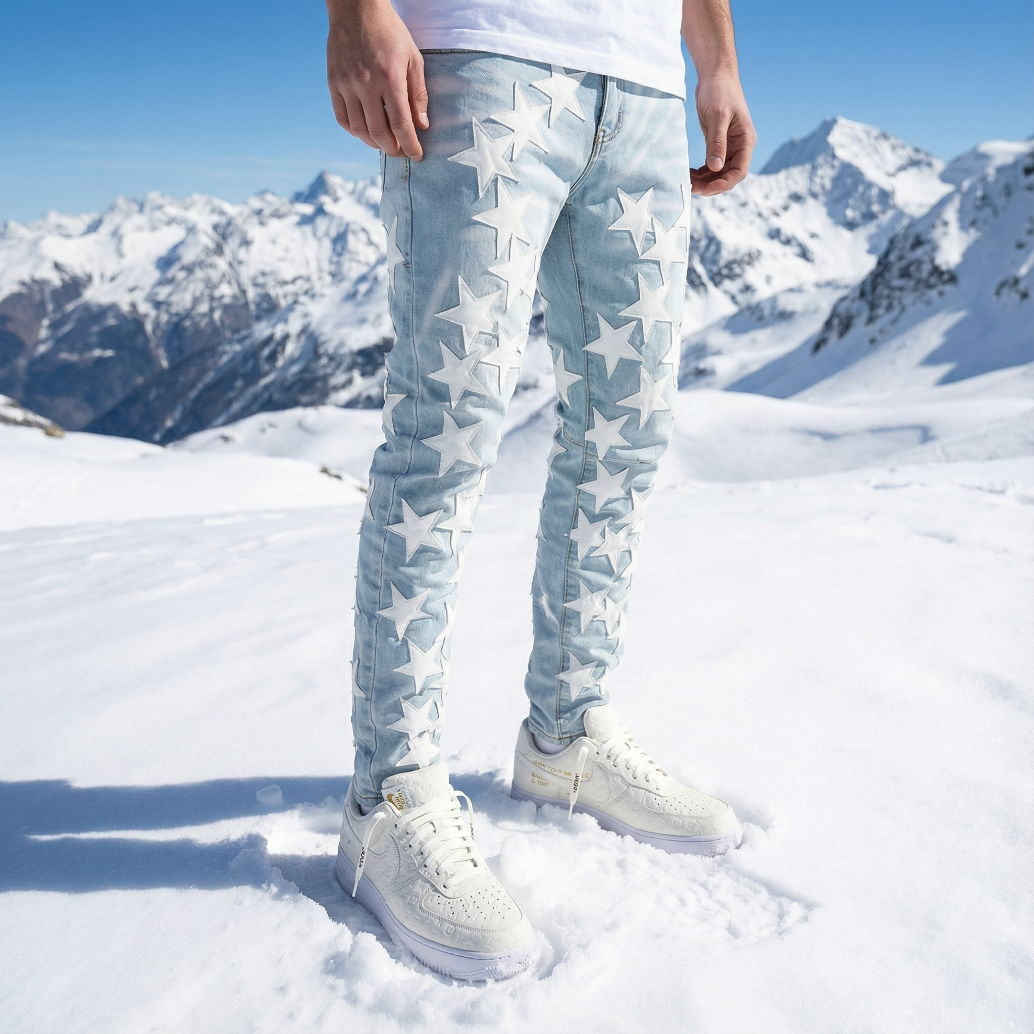 White Stars Skinny Jeans