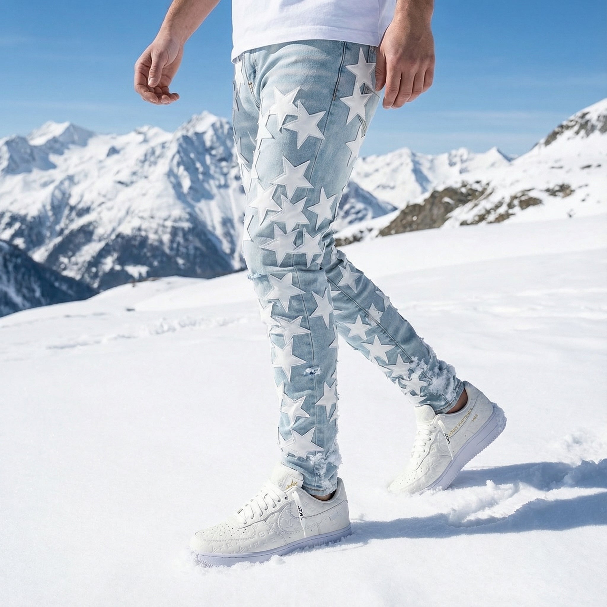 White Stars Skinny Jeans