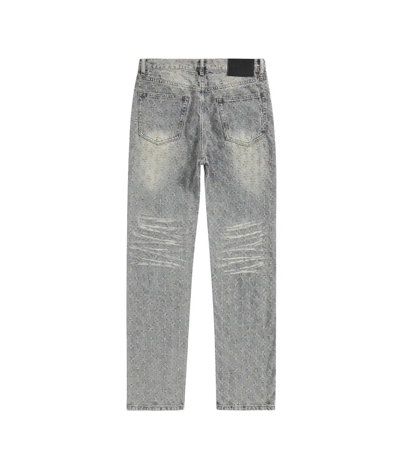 Vintage Blue Jacquard Slim Fit Jeans