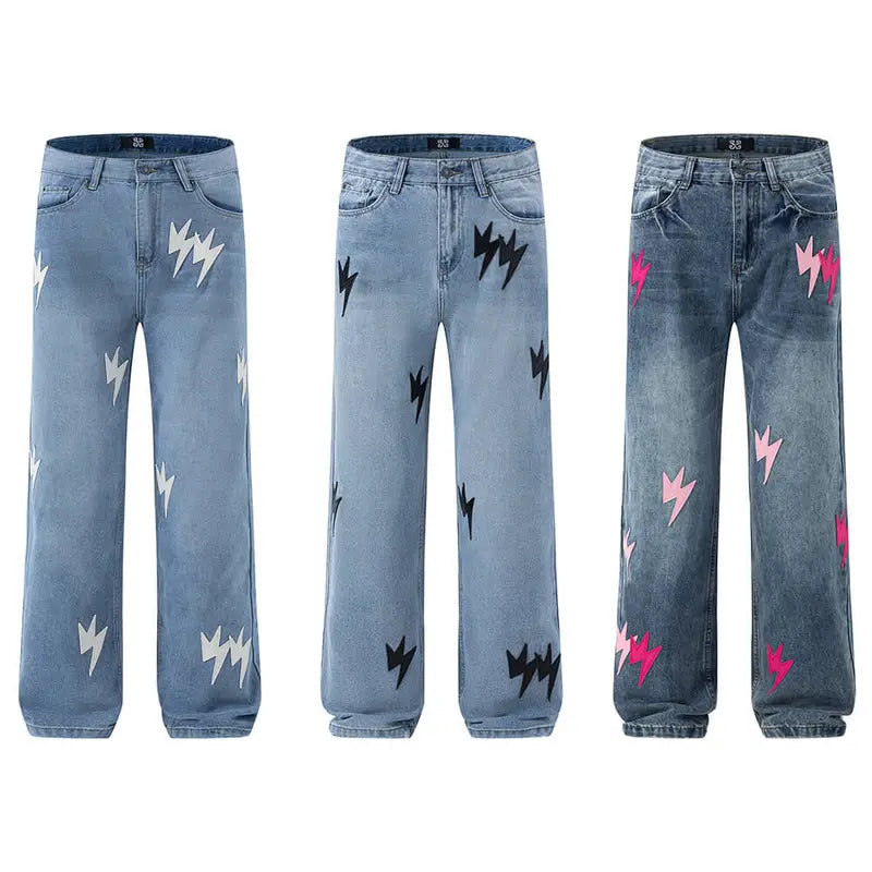 Pink Lightning Relaxed Jeans