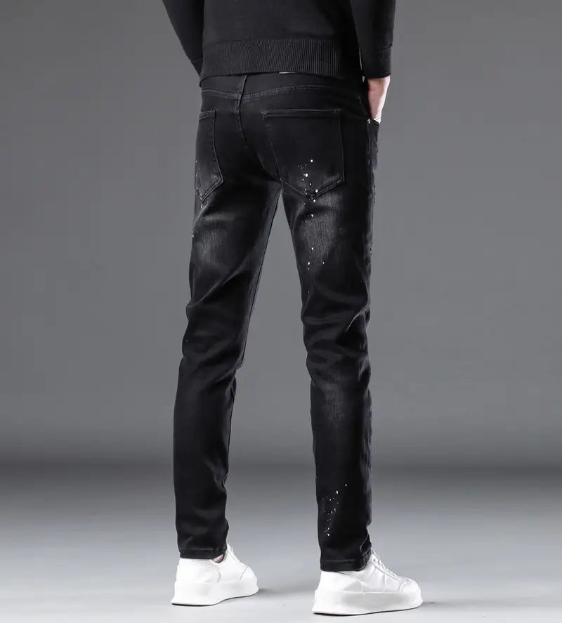 Black Painted Skinny Jeans