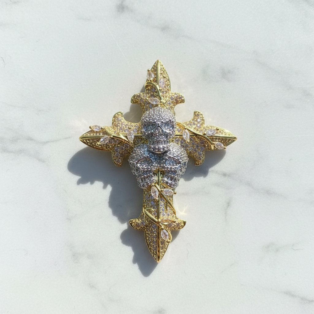 Pendente Iced-out croce "Sacra Morte"