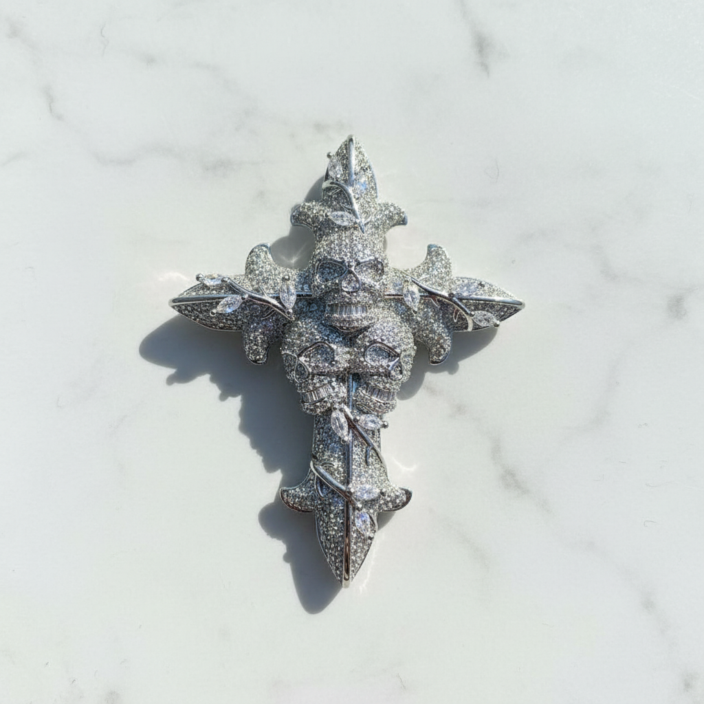 Pendente Iced-out croce "Sacra Morte"