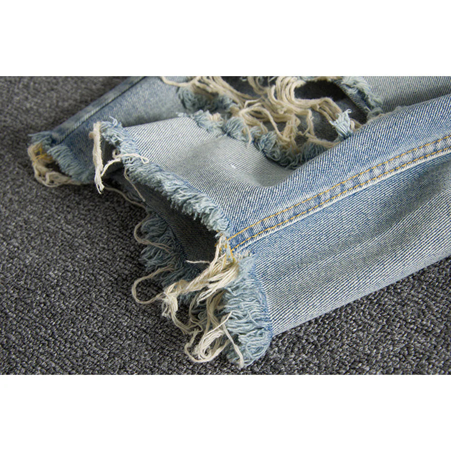Ripped Blue Jorts
