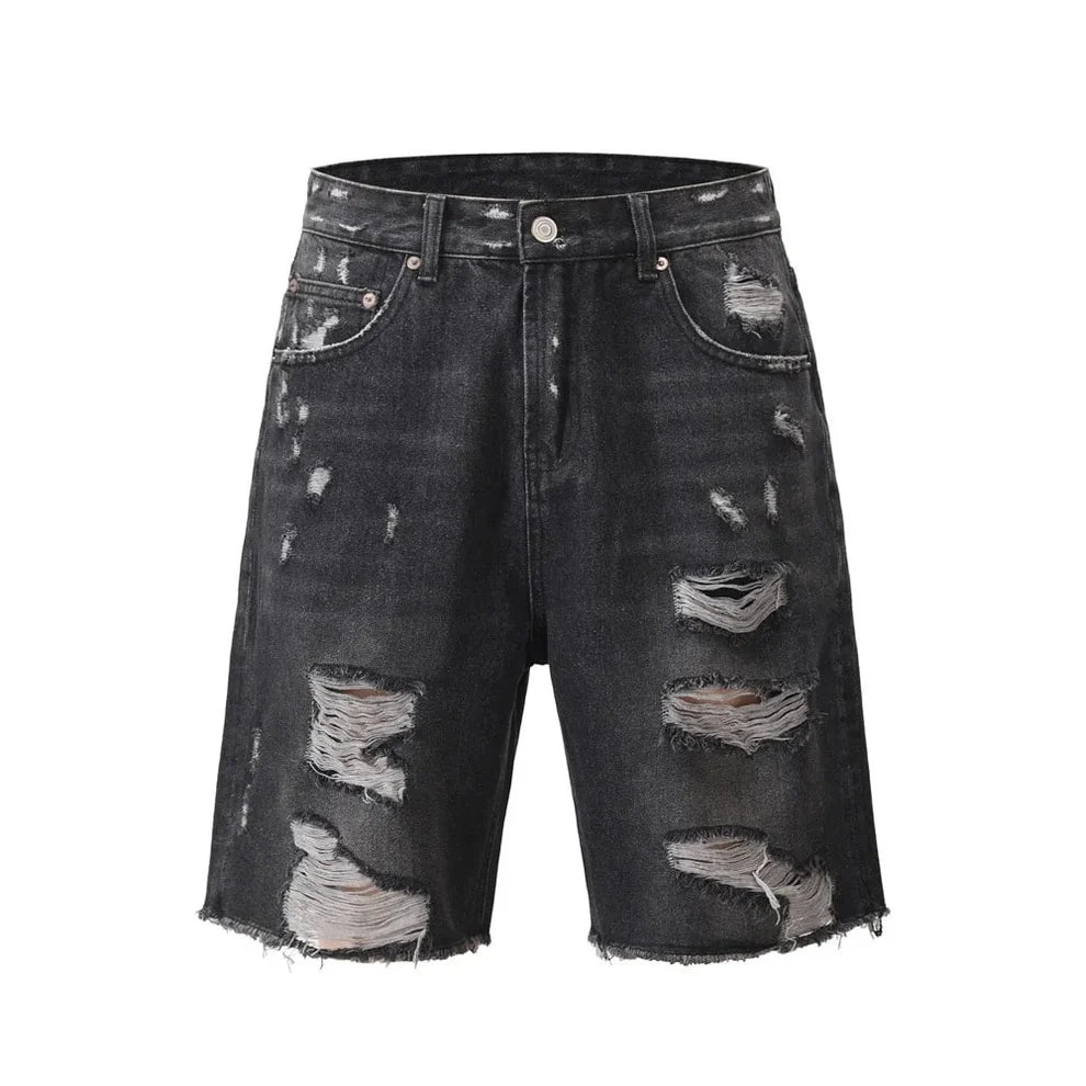 Black Ripped Jorts