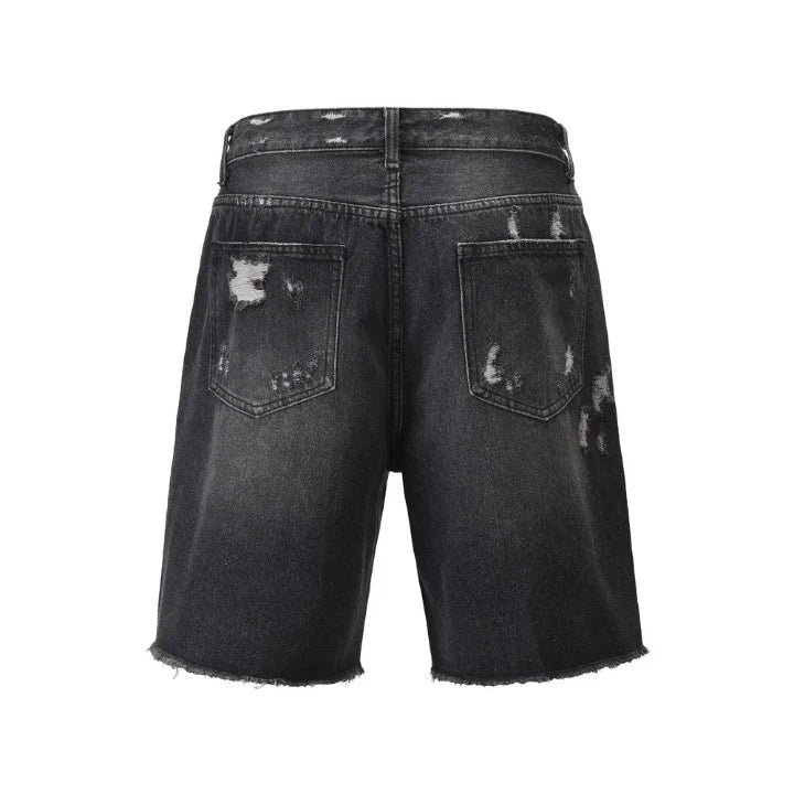 Black Ripped Jorts