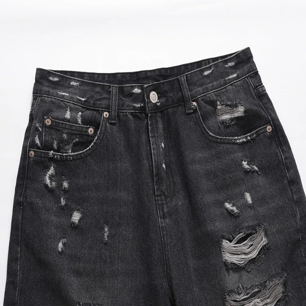 Black Ripped Jorts