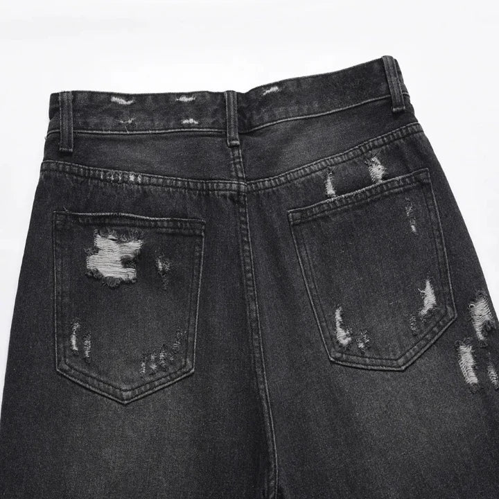 Black Ripped Jorts