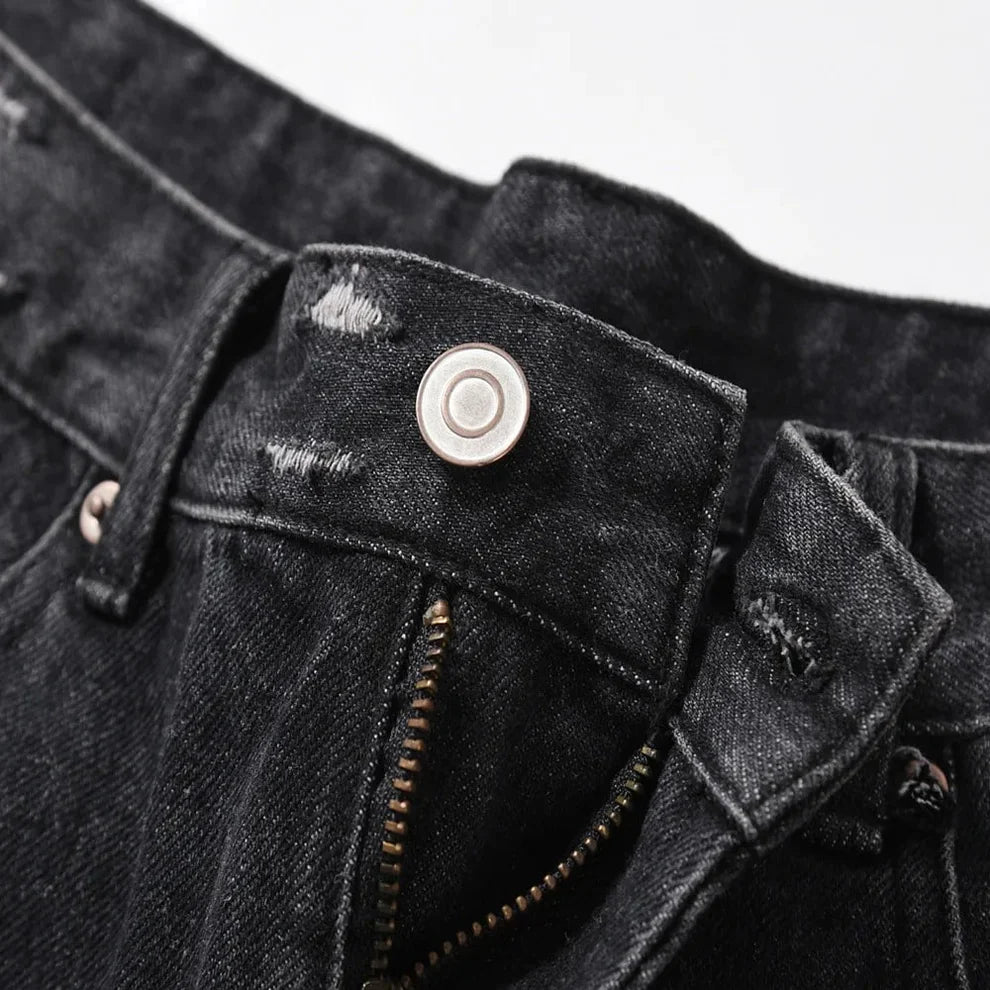 Black Ripped Jorts