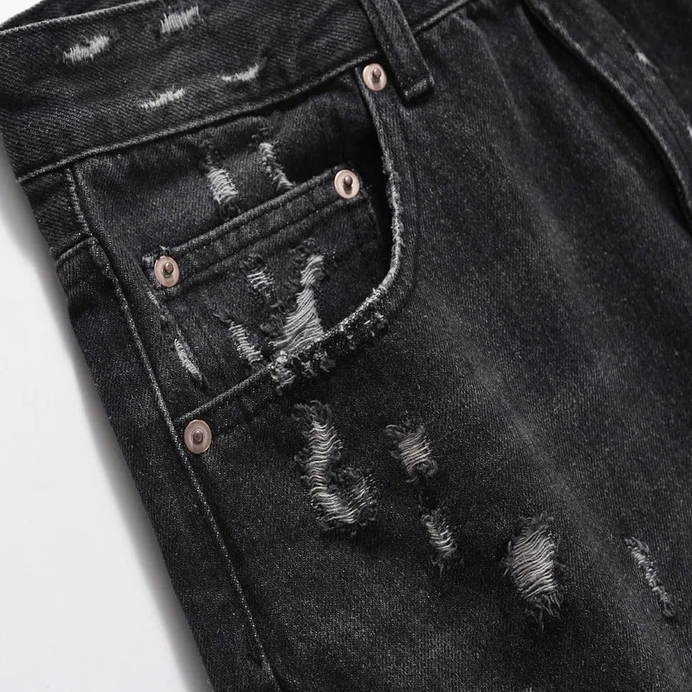 Black Ripped Jorts
