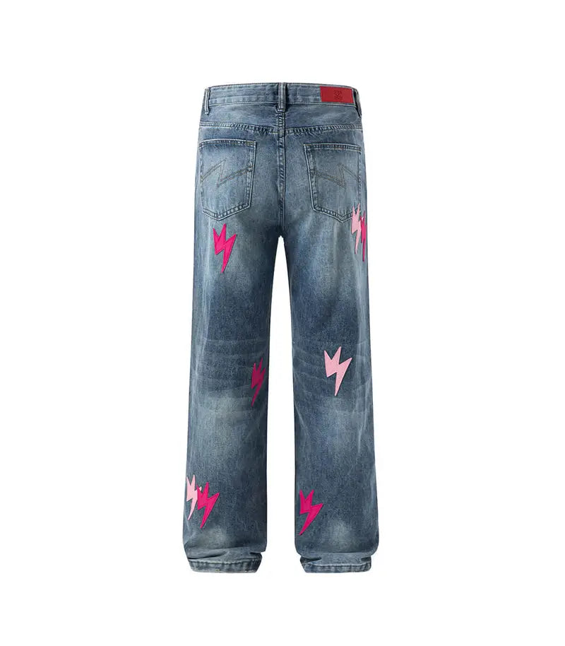 Pink Lightning Relaxed Jeans